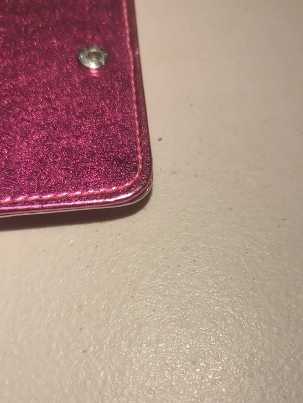 Victoria's Secret Metallic Hot Pink Mini Card Holder Keychain